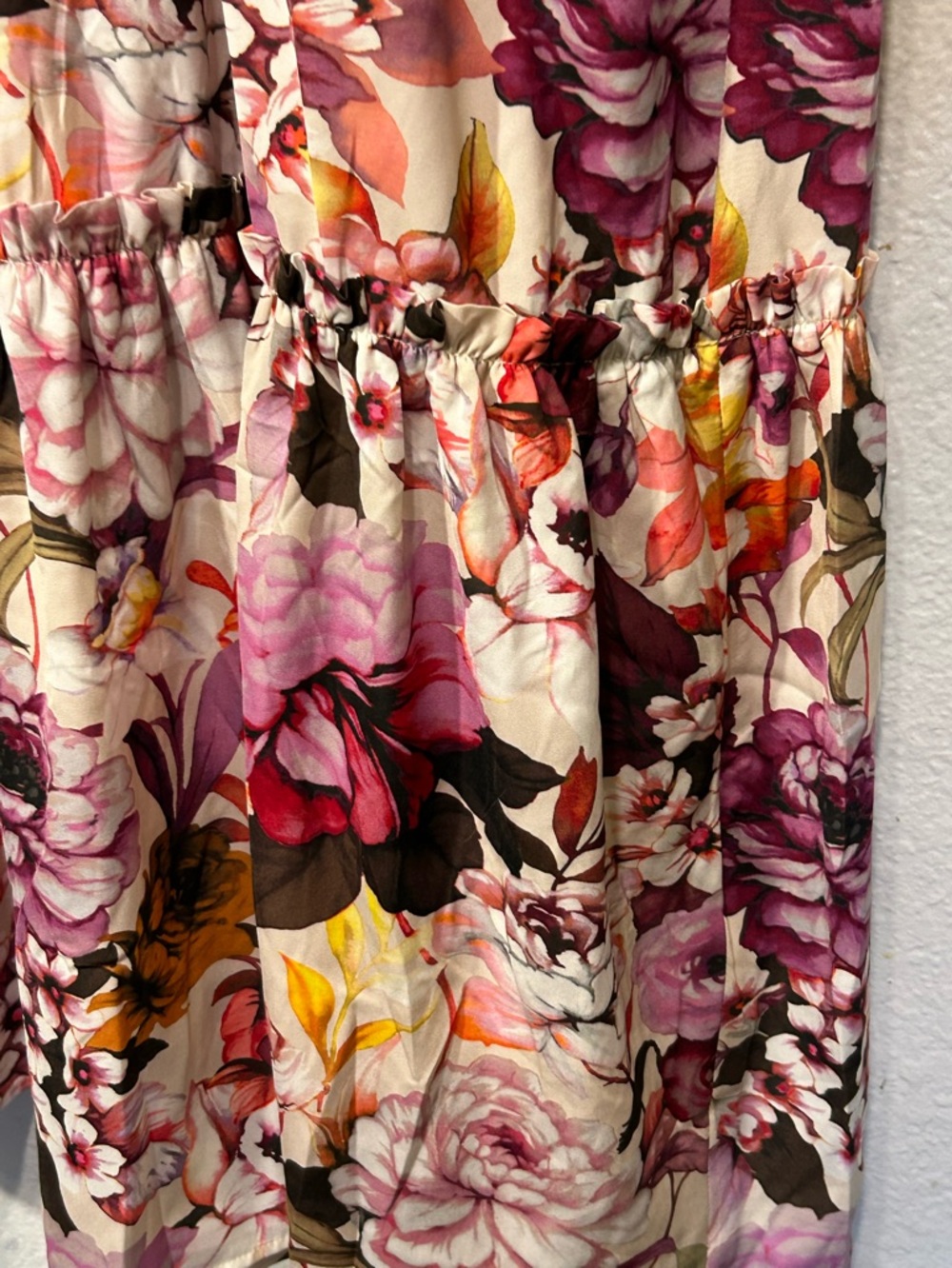 Express Floral Maxi Dress in Pink, Burgundy & Orange - Picture 6 of 8